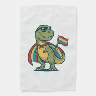 Cute Pride Dinosaur Vector Shirt Design_1 Garden Flag