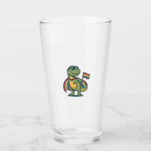 Cute Pride Dinosaur Vector Shirt Design_1 Glass