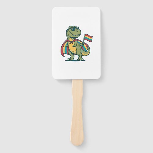 Cute Pride Dinosaur Vector Shirt Design_1 Hand Fan