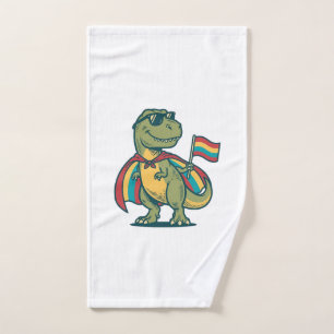 Cute Pride Dinosaur Vector Shirt Design_1 Hand Towel