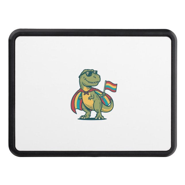 Cute Pride Dinosaur Vector Shirt Design_1 Hitch Cover (Front)