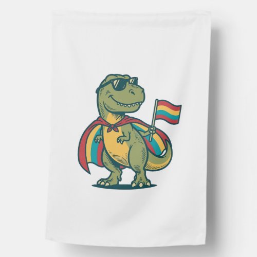 Cute Pride Dinosaur Vector Shirt Design_1 House Flag