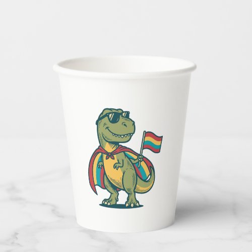 Cute Pride Dinosaur Vector Shirt Design_1 Paper Cups