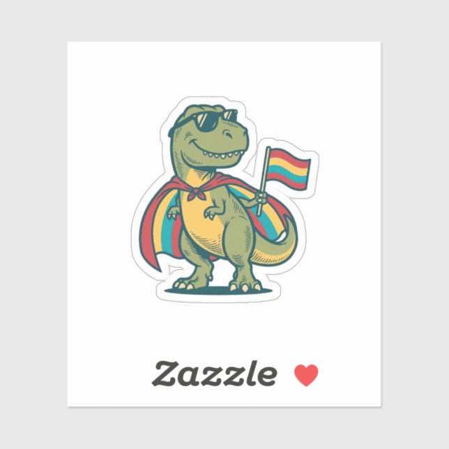 Cute Pride Dinosaur Vector Shirt Design_1 Sticker (Sheet)
