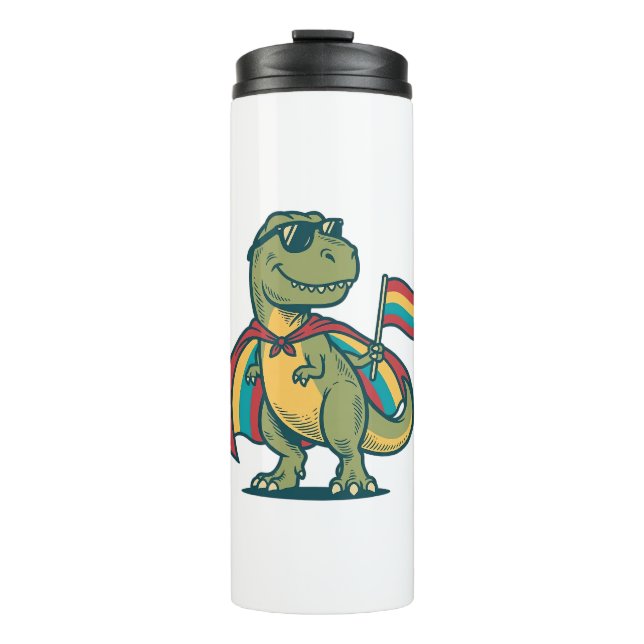Cute Pride Dinosaur Vector Shirt Design_1 Thermal Tumbler (Front)