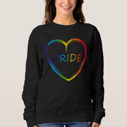 Cute Pride Heart Lgbtq Lesbian Rainbow Apparel Gay Sweatshirt