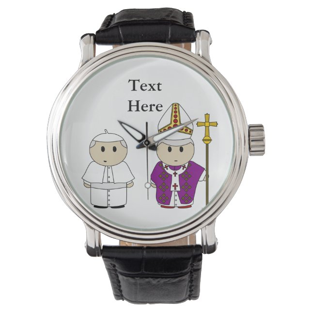 Cute Priest Pope Gift Personalized Watch (Front)