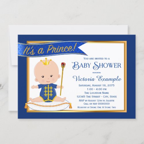 Cute Prince Baby Shower Invitations