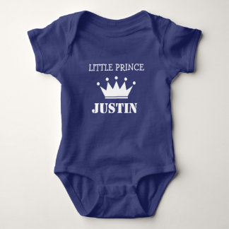 Cute prince crown one piece blue boy baby bodysuit