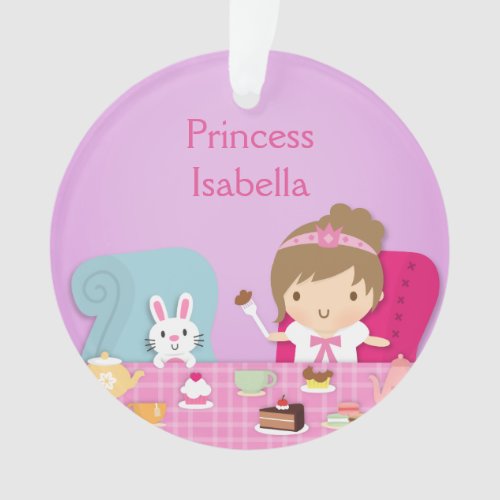 Cute Princess and Bunny Tea Party Girls Room Ornament