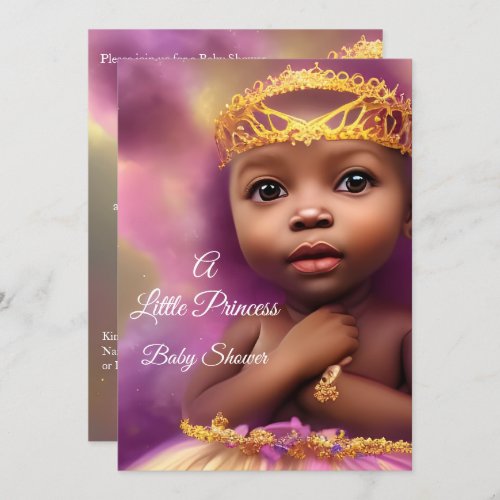 Cute Princess Baby Shower Ethnic Girl  Invitation