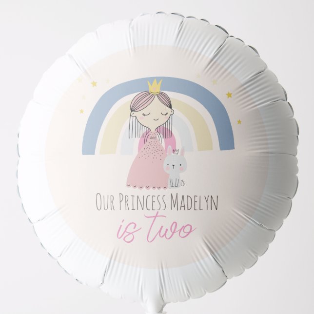 Cute Princess Birthday Party Balloon (Front)