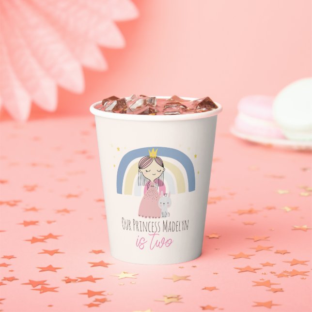 Cute Princess Birthday Party Paper Cups (Insitu)