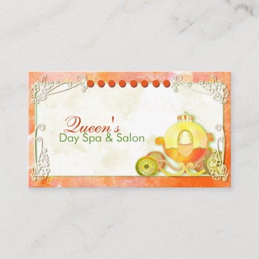 Customizable Queen's Carriage: Salon &amp; Spa Business Cards