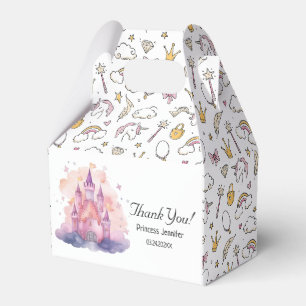 Cute Princess Castle Girl Birthday Party Favor Boxes