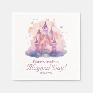 Cute Princess Castle Girl Birthday Party  Napkins