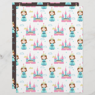 Cute Princess Castle Scrapbook Paper