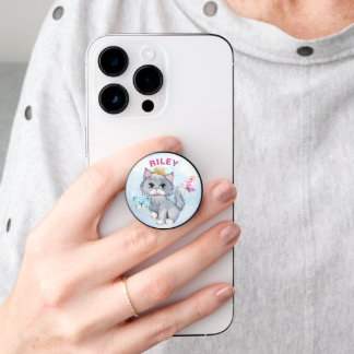 Cute Princess Cat and Butterfly PopSocket