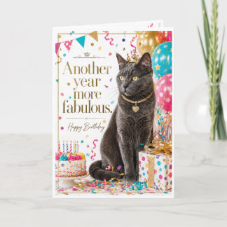 Cute Princess Cat Birthday Card