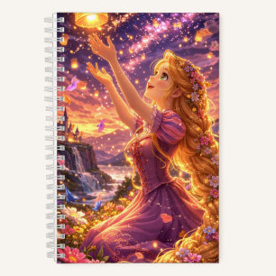 Cute Princess Crown Spiral Sketch Notebook