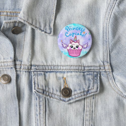 Cute Princess Cupcake Kawaii Button Pin 