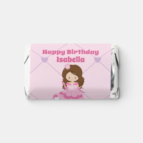 Cute Princess Custom Pink Kids Birthday Party Hersheys Miniatures