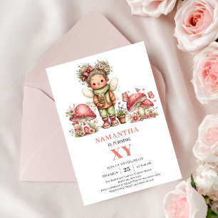 Cute Princess Fairy 1st Birthday Pink Invitation