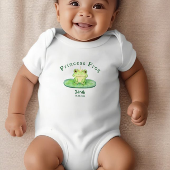 Cute Princess Frog Personalized  Baby Bodysuit (Creator Uploaded)
