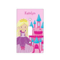 Cute Princess Girl Bedroom Pink Purple Custom Kids Light Switch Cover