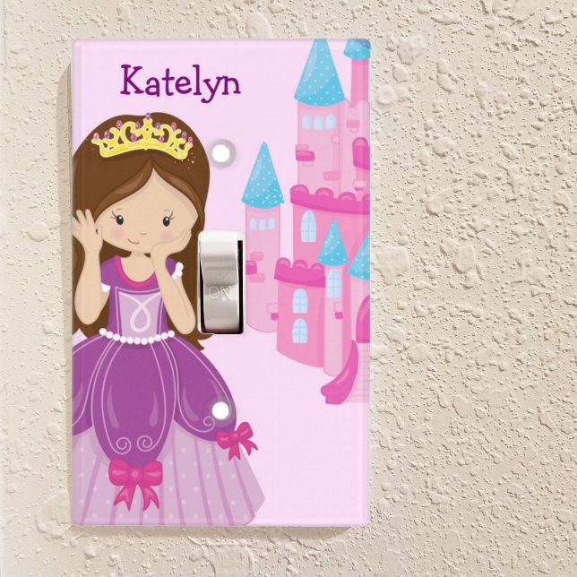 Cute Princess Girl Bedroom Pink Purple Custom Light Switch Cover (Creator Uploaded)