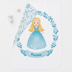 Cute Princess Girl Floral Baby Baby Blanket
