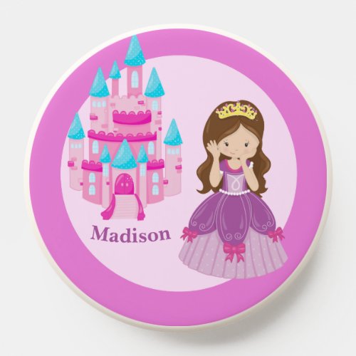 Cute Princess Girl Personalized Kids Pink PopSocket