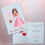 Cute Princess Granddaughter Valentine Holiday Card