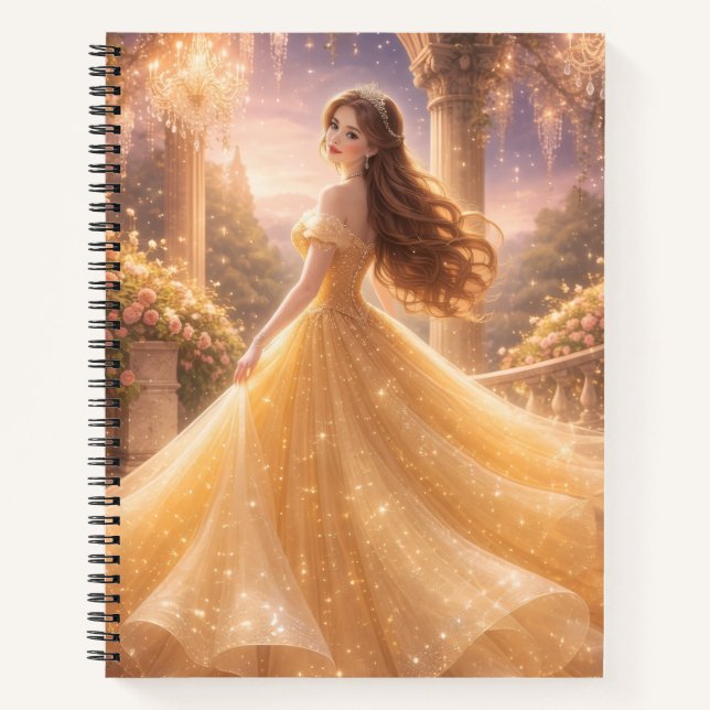 Cute Princess Graph Paper Notebook (Front)