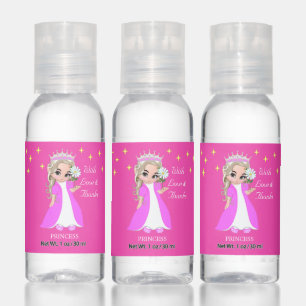 Cute princess in pink Birthday Hand Sanitizer