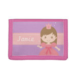 Cute Princess In Pink Little Girl Wallet at Zazzle