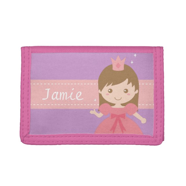 Cute Princess in Pink Little Girl Wallet (Front)