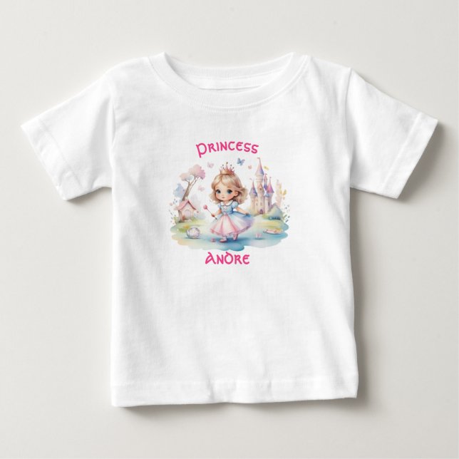 Cute Princess in Whimsical Wonderland Baby T-Shirt (Front)
