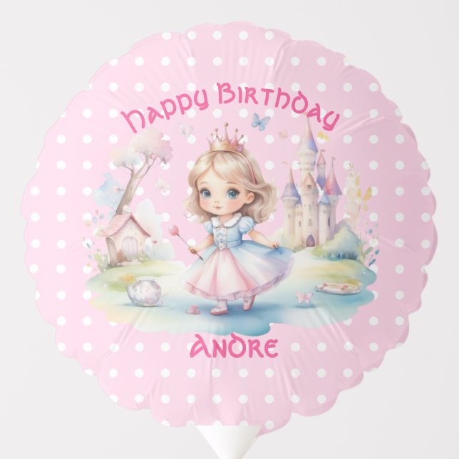 Cute Princess in Whimsical Wonderland  Balloon (Front)