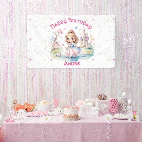 Cute Princess in Whimsical Wonderland Banner