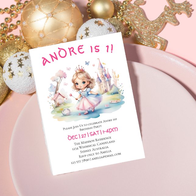 Cute Princess in Whimsical wonderland  Invitation (Creator Uploaded)