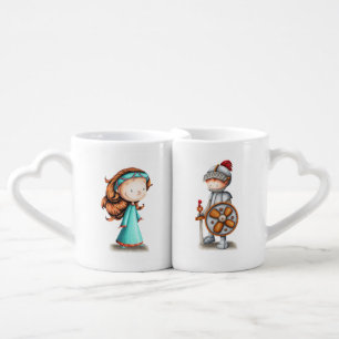 Cute Princess Knight Couple Coffee Mug Set