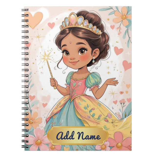 Cute Princess Notebook – Add Name (Front)