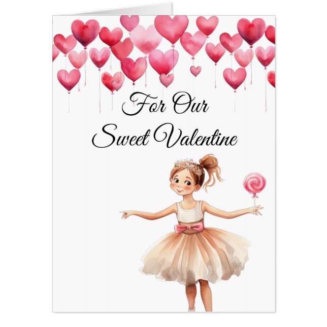 Cute Princess Oversized Valentimes Day Card (Front)