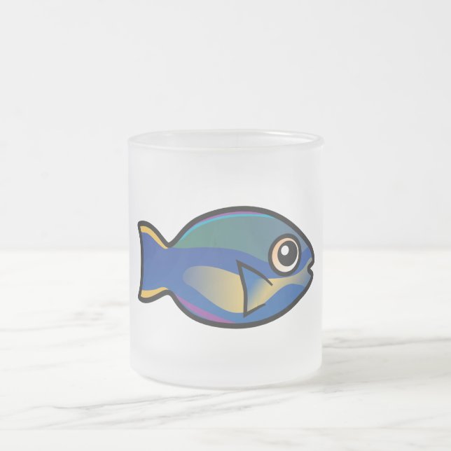Cute Princess Parrotfish Frosted Glass Coffee Mug (Center)