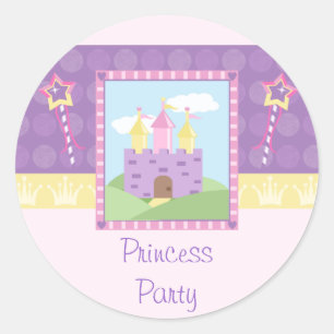 Cute princess party castle birthday stickers