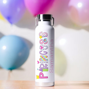 Cute Princess Pattern Personalized Girls Water Bottle