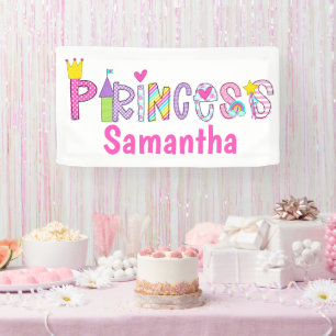 Cute Princess Personalized Birthday Party Banner