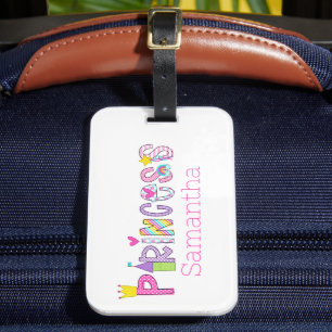 Cute Princess Personalized Girls Luggage Tag