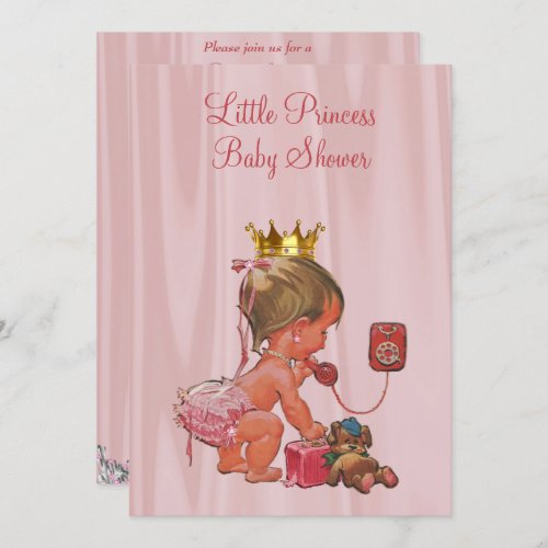 Cute Princess Pink Baby Shower Invitation